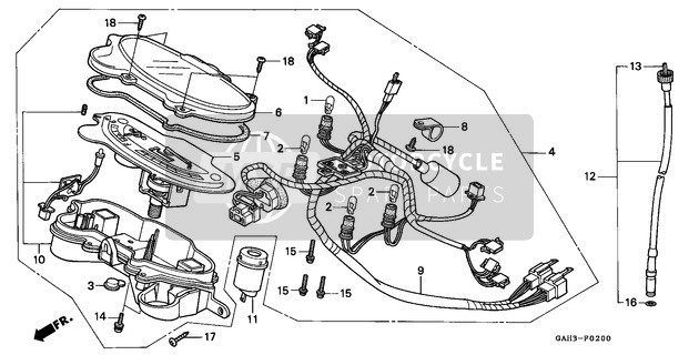 90108GAH008, SCREW-WASHER,3X24, Honda, 1